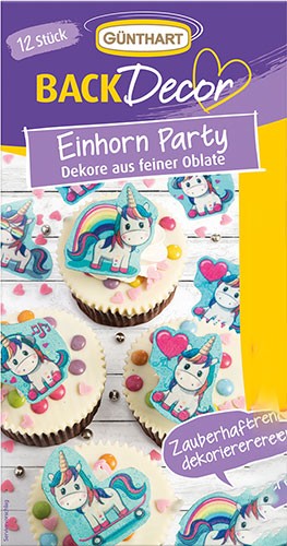 Einhorn-Party - Oblatenpapier Aufleger