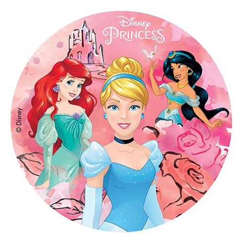 Tortenaufleger mit Disney Prinzessinnen Cinderella, Arielle & Jasmin 