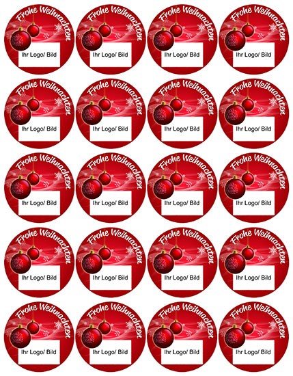 individuelle Weihnachtsoblate mit Motiv Kugeln