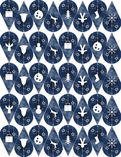 Oblaten Einstecker - Motiv Weihnachten Blau