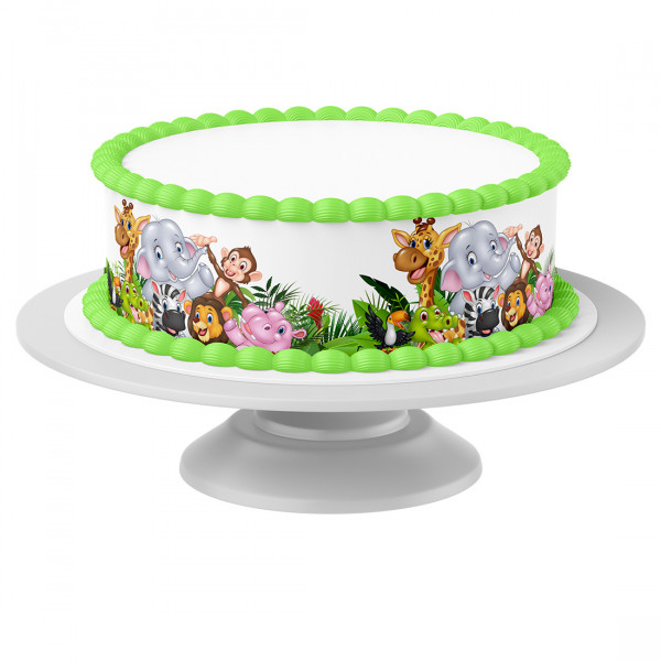 Tortenband Zootiere essbar - 4 Stück á 24cm x 5cm