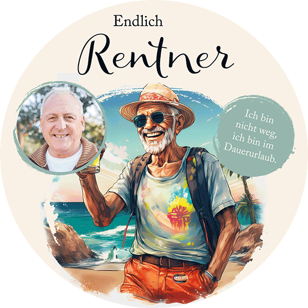 Tortenbild Rente - Endlich Rentner mit Foto