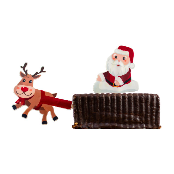 Fondant Kuchen-Einstecker - Weihnachtsmann mit Rudolph
