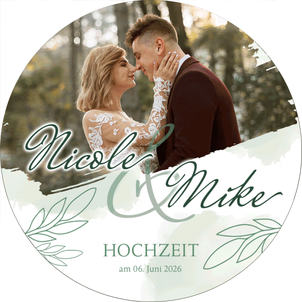 Tortenbild Hochzeit - Grüne Zweige