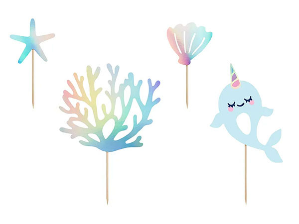 PartyDeco CakeTopper Set - Narwal