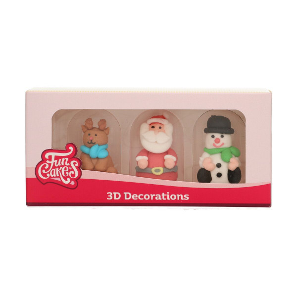 FunCakes Sugar Decoration 3D Christmas Figures