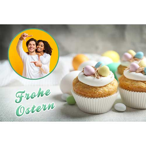 Picture Cake Topper Easter motif Bunnymuffin Rectangular