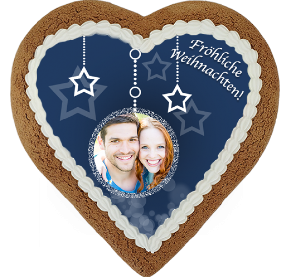Gingerbread heart maxi - motif White Stars
