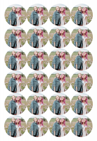 Bedruckte Oblaten rund ø 4cm - 24 Stück Bedruckte Oblaten rund ø 4cm - 24 Stück